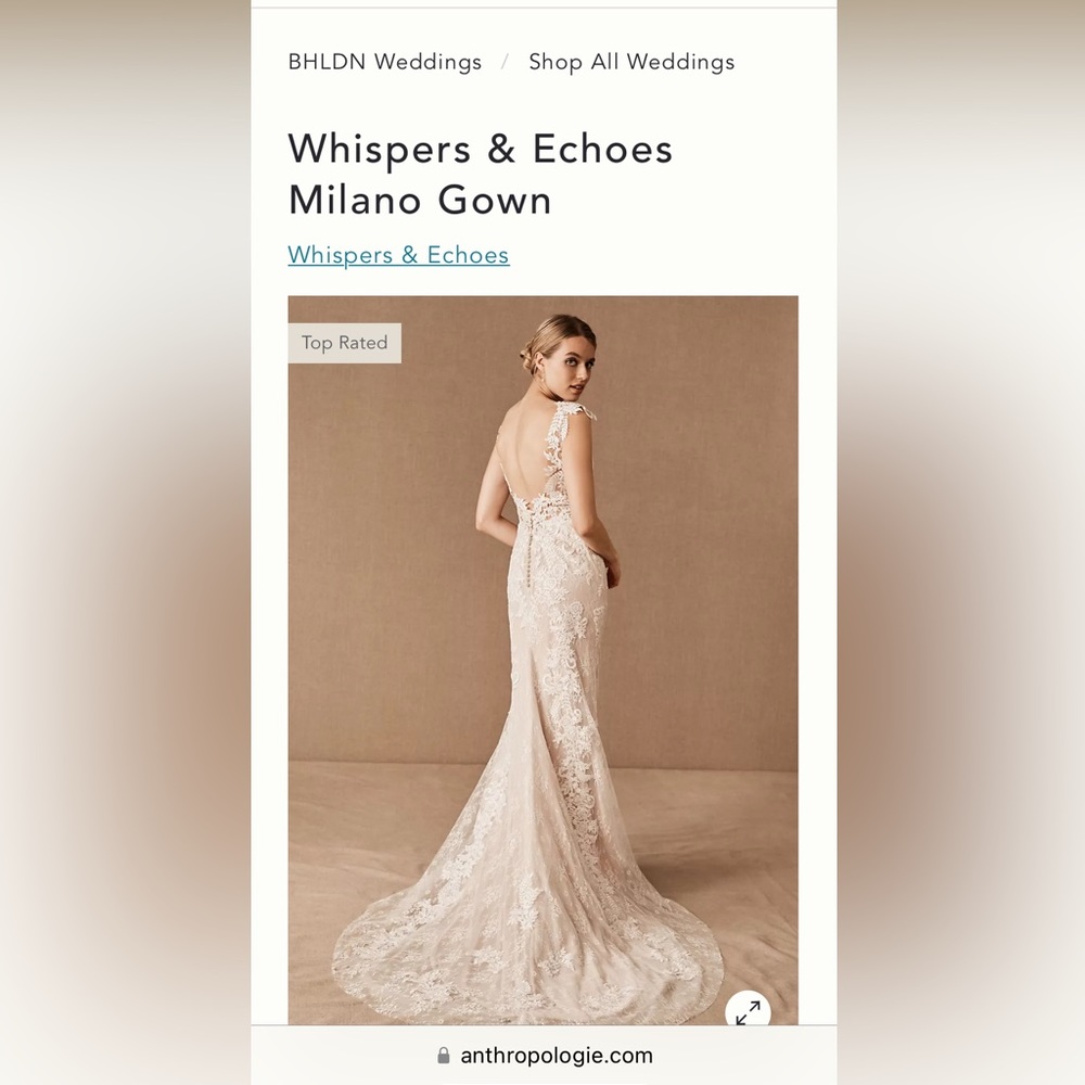 Anthropologie-Wedding gown. Worn once- in great condition